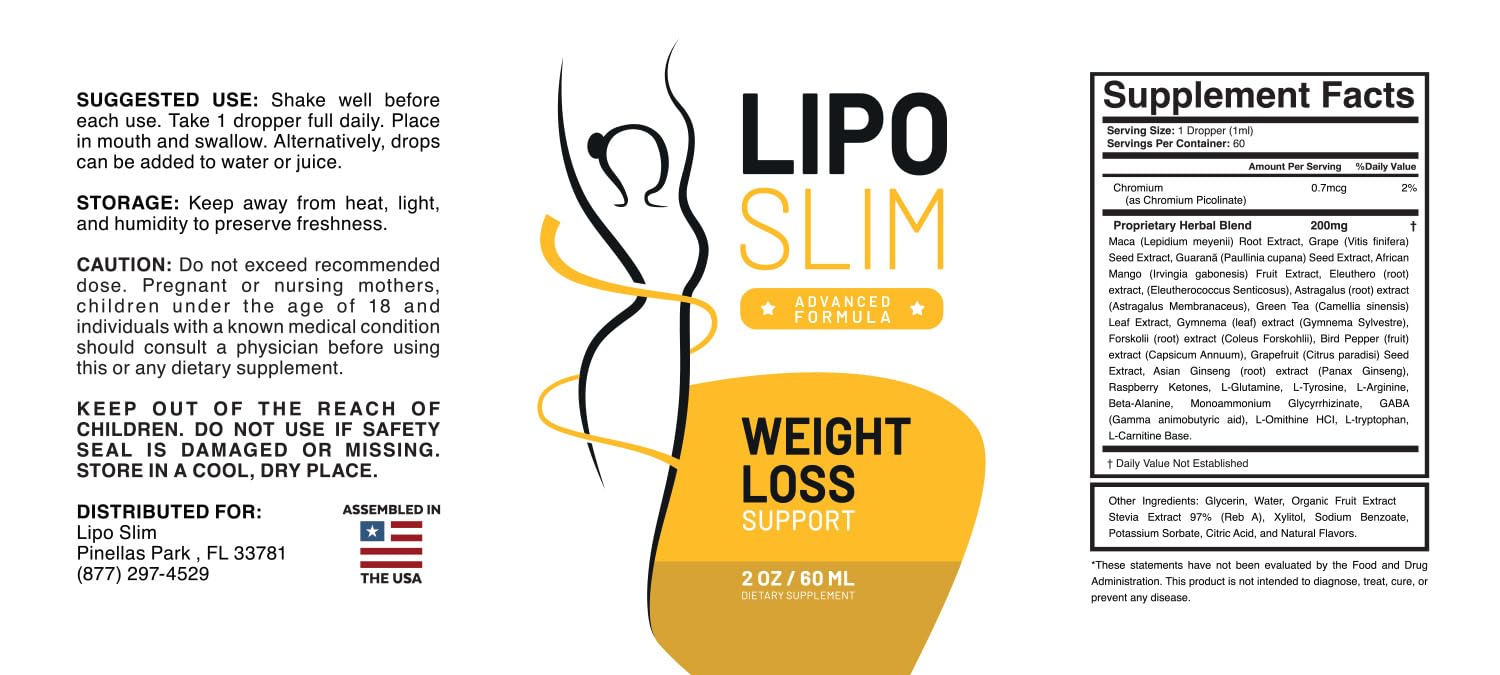 Lipo Slim Drops bottle on kitchen counter ready for daily use