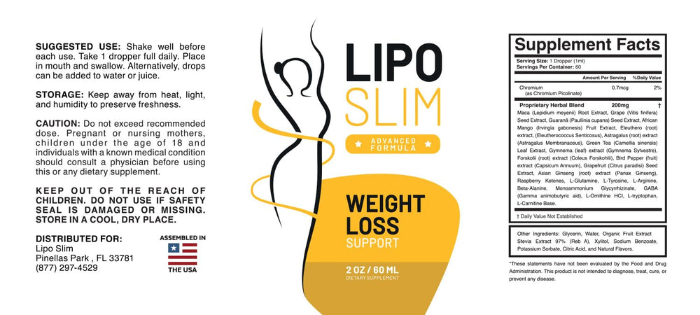 Lipo Slim Drops bottle on kitchen counter ready for daily use