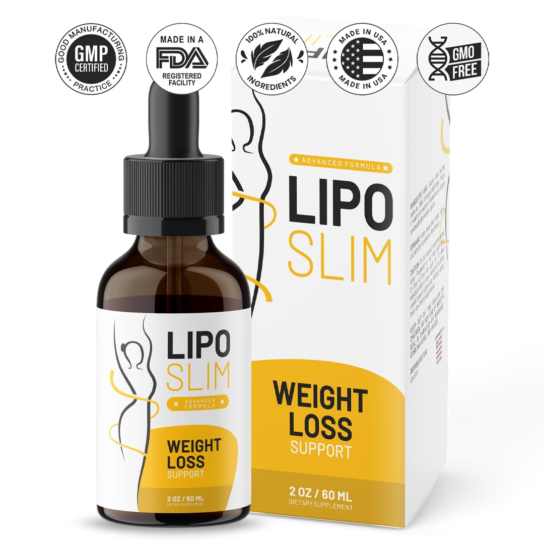 Lipo Slim Drops label closeup featuring natural ingredients