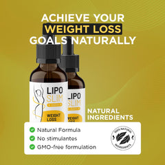 Lipo Slim Drops pouring into a glass for easy daily dosing