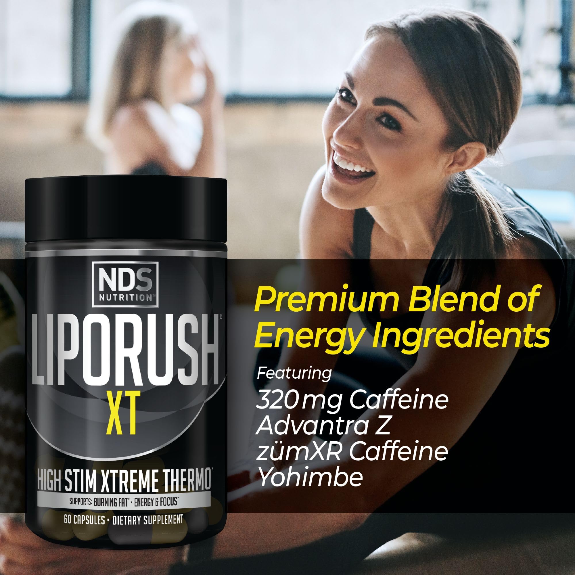 Liporush XT teacrine and L-carnitine boost visual suggests sustained performance.