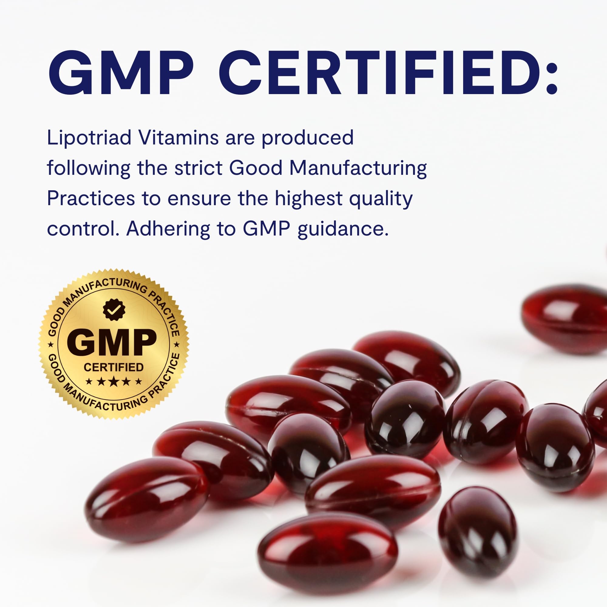 Lipotriad lutein-zeaxanthin capsule close-up shows 10 mg lutein per serving.