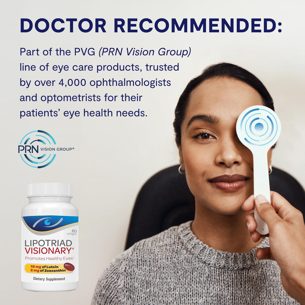 Lipotriad Visionary AREDS2 ingredients labeled on bottle