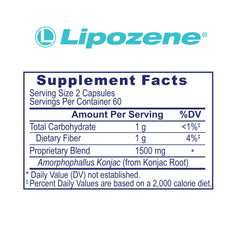 Lipozene label detail emphasizes its clinically studied formula and weight-management potential.