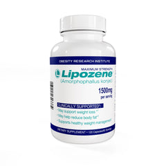 Lipozene weight loss supplement bottle supports appetite management and daily wellness.