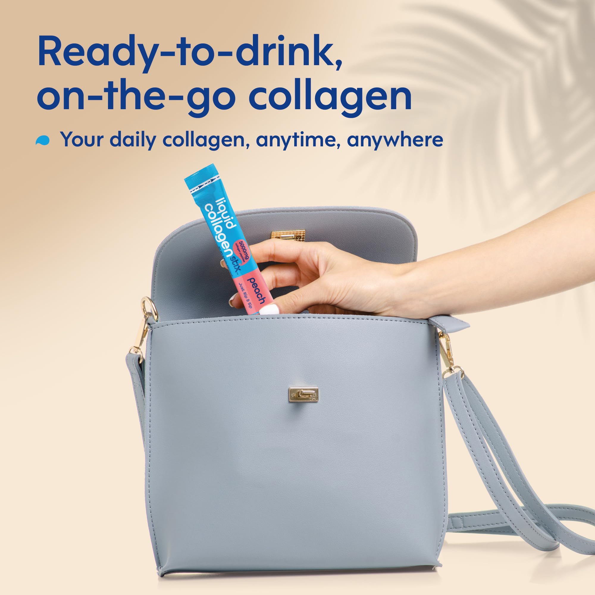 Liquid Collagen Stix close-up of taste-free, sugar-free formulation.