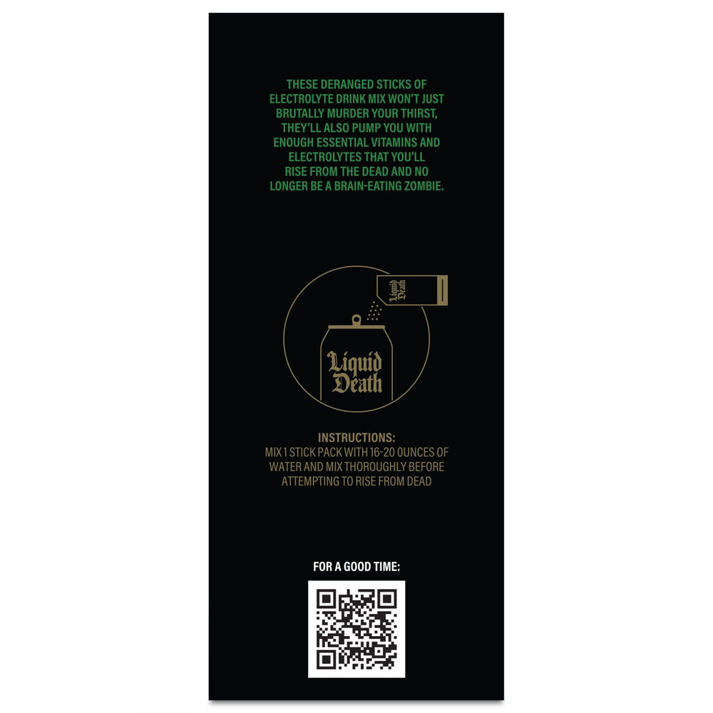 Liquid Death Severed Lime ready-to-use sticks in a box for everyday hydration.
