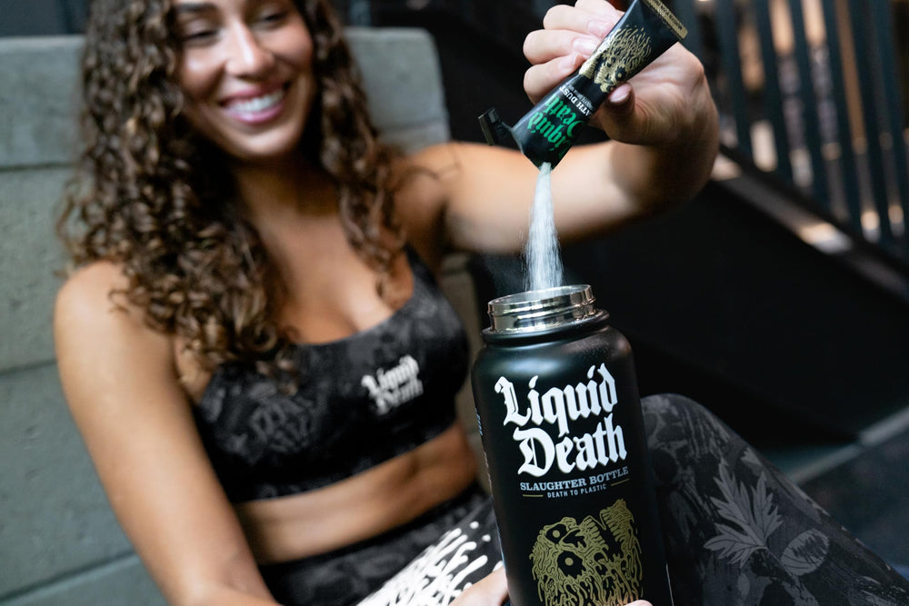 Liquid Death Severed Lime on-the-go hydration with lime flavor and vitamins.