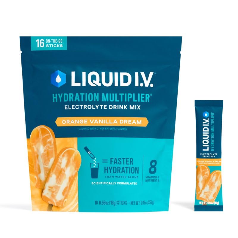 Liquid I.V. Hydration Multiplier Orange Vanilla Dream powder packet for fast hydration