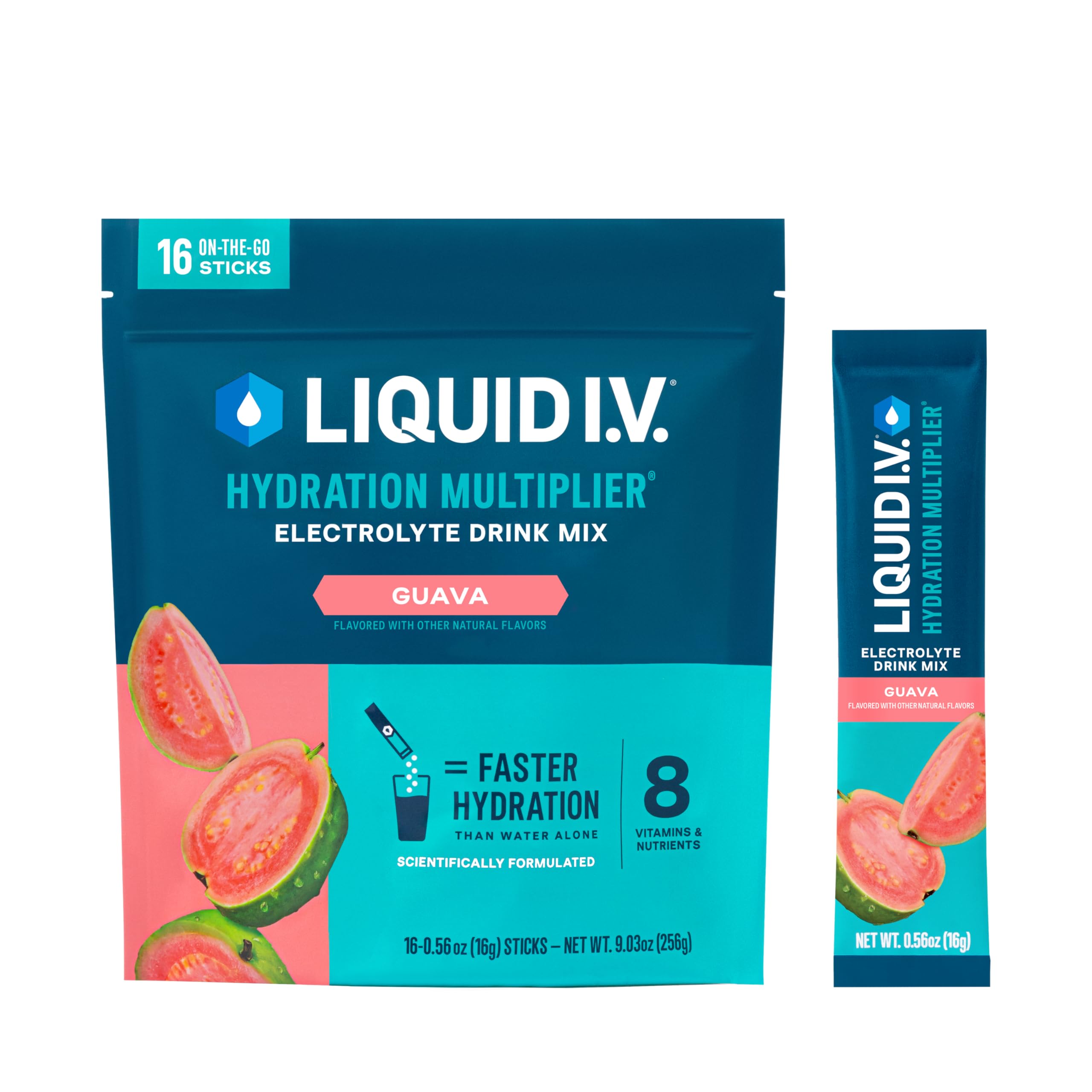 Liquid I.V. Hydration Multiplier Guava packets for convenient on-the-go hydration