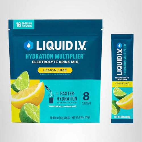 Liquid I.V. Lemon Lime hydration improves taste while supporting hydration routine.