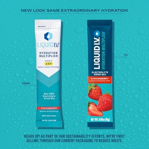 Liquid I V Hydration Multiplier Strawberry powder dissolving quickly in water