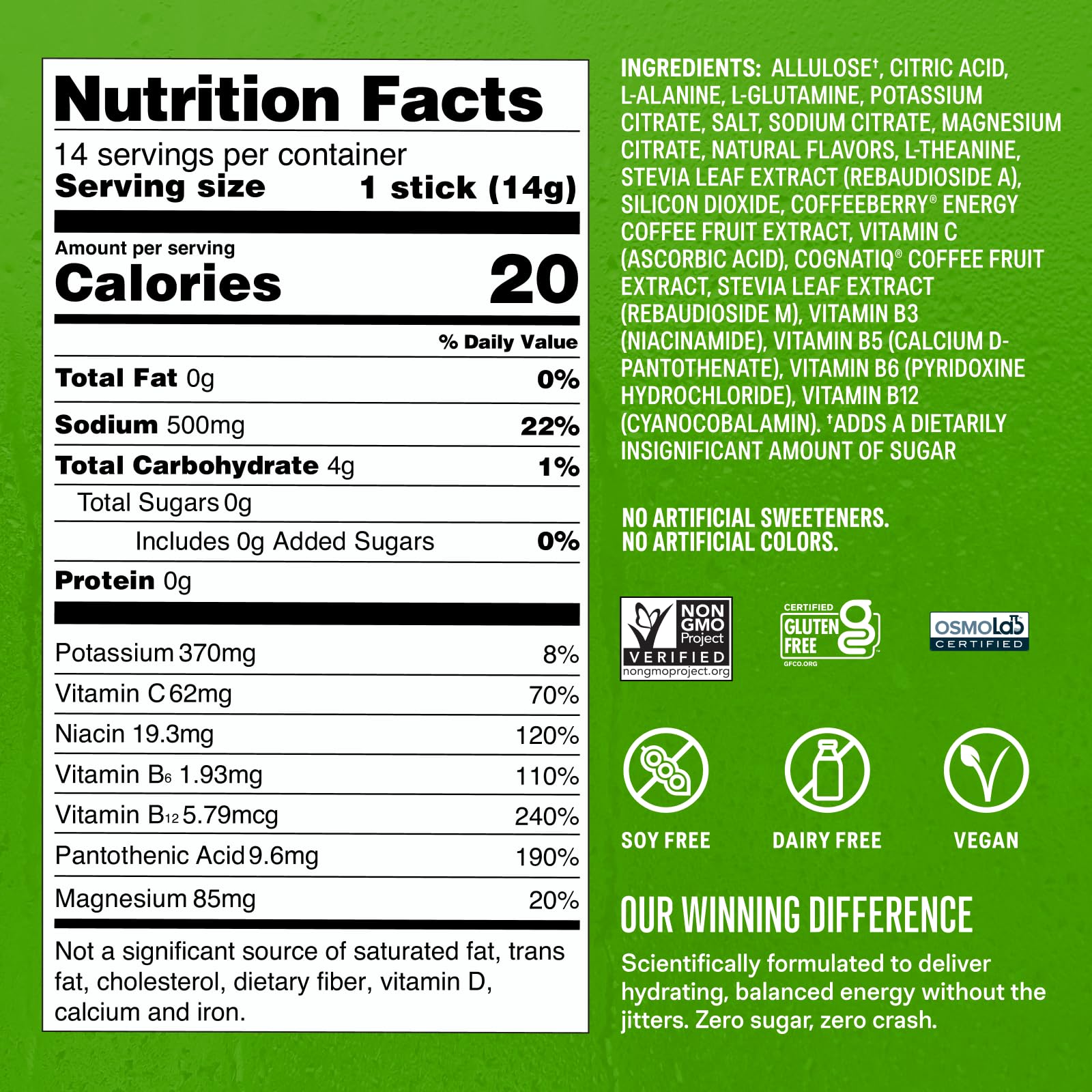 Liquid I.V. Blackberry Lemonade packaging highlighting sugar-free formula