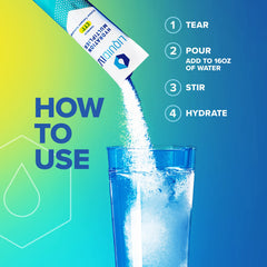 Liquid I.V. Lemon Lime flavor splash in a cup to refresh after workouts.