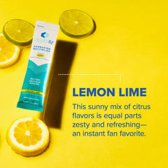 Liquid I.V. Lemon Lime pours into water for quick, flavorful hydration.