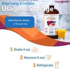 LiquidHealth Mega Energy label ingredients emphasize vegan and gluten-free formula.