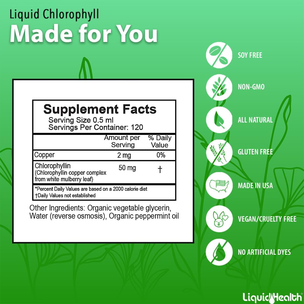 LIQUIDHEALTH USA-made bottle highlights plant-based, cruelty-free formula.