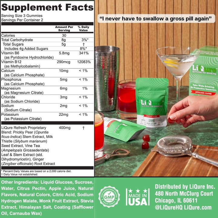 LiQure Gummies for Drinking bottle with water illustrating hydration support