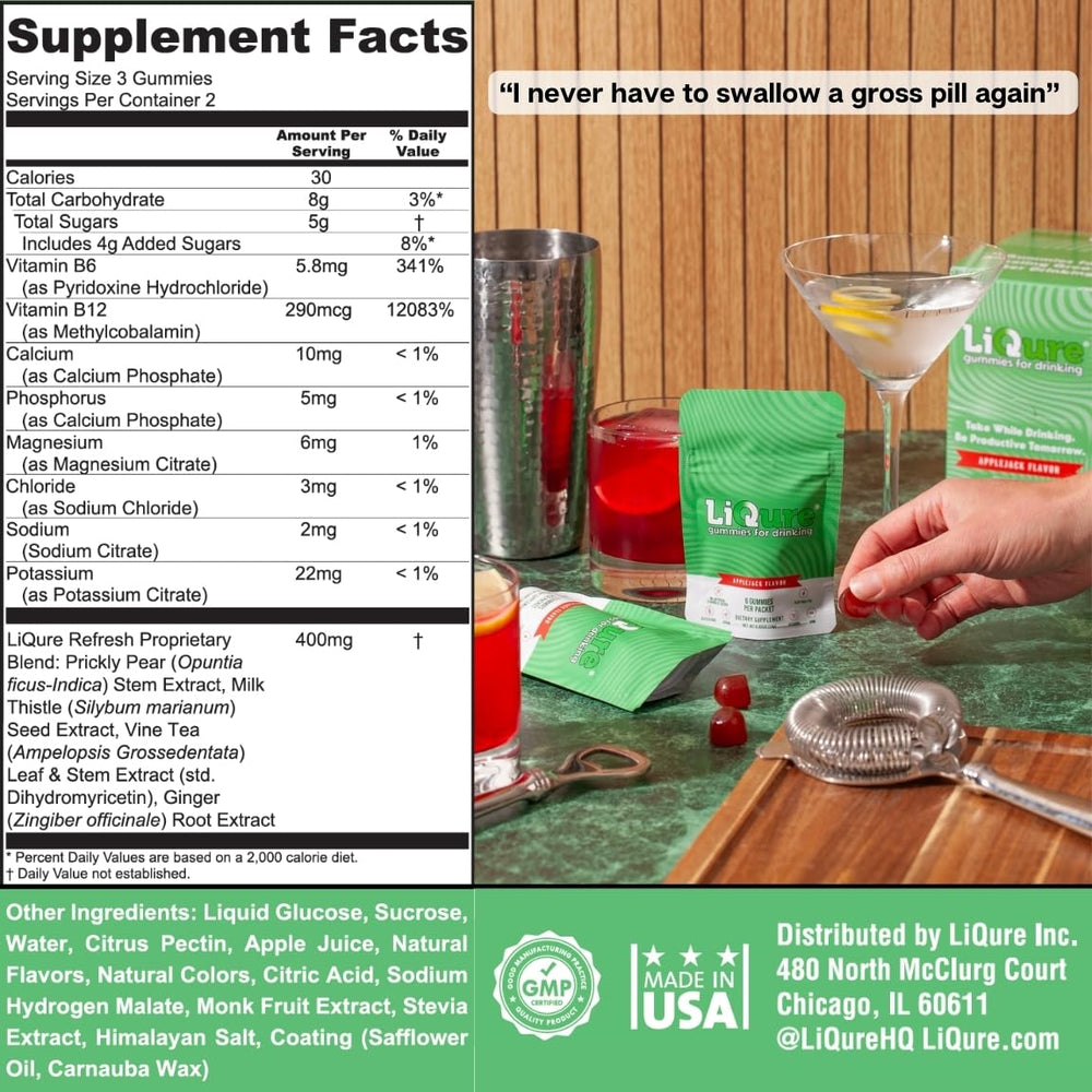 LiQure Gummies for Drinking bottle with water illustrating hydration support