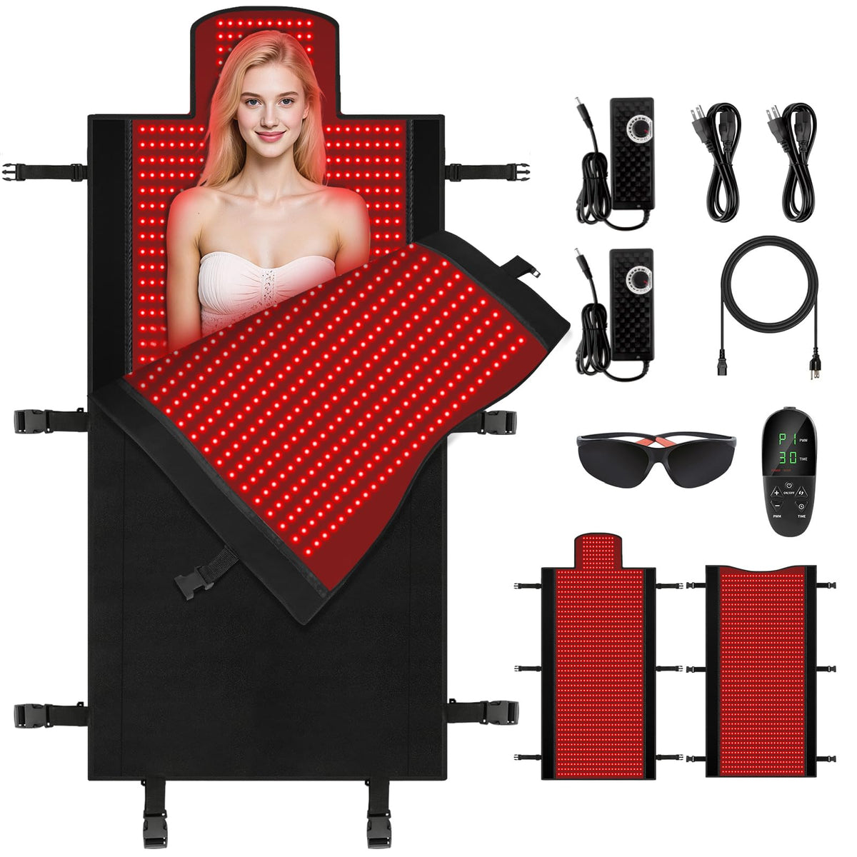 LITDUCK 2570 LEDs full-body therapy mat for relaxing home sessions.