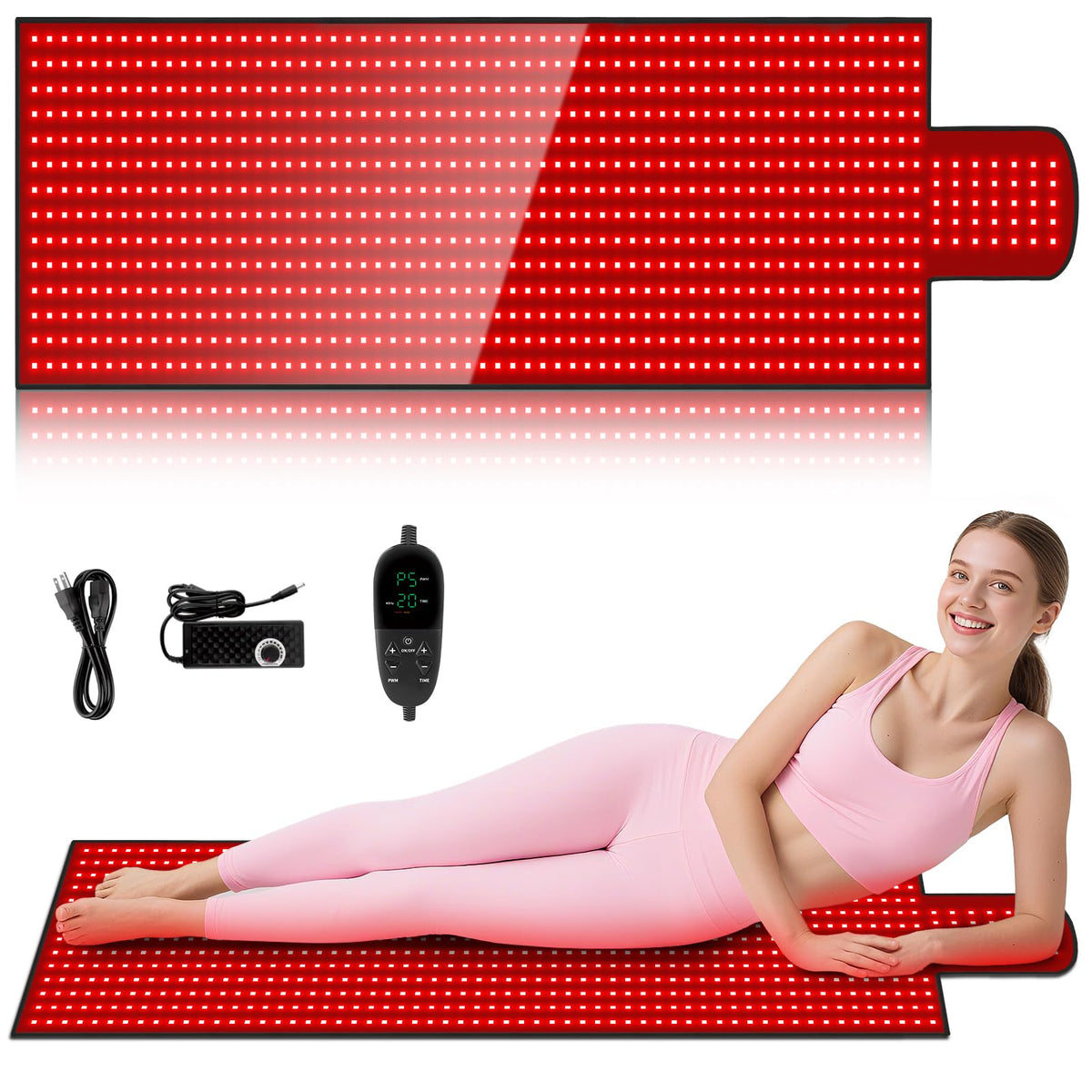 LITDUCK 65x20.5 inch mat provides full-body coverage for at-home red light sessions