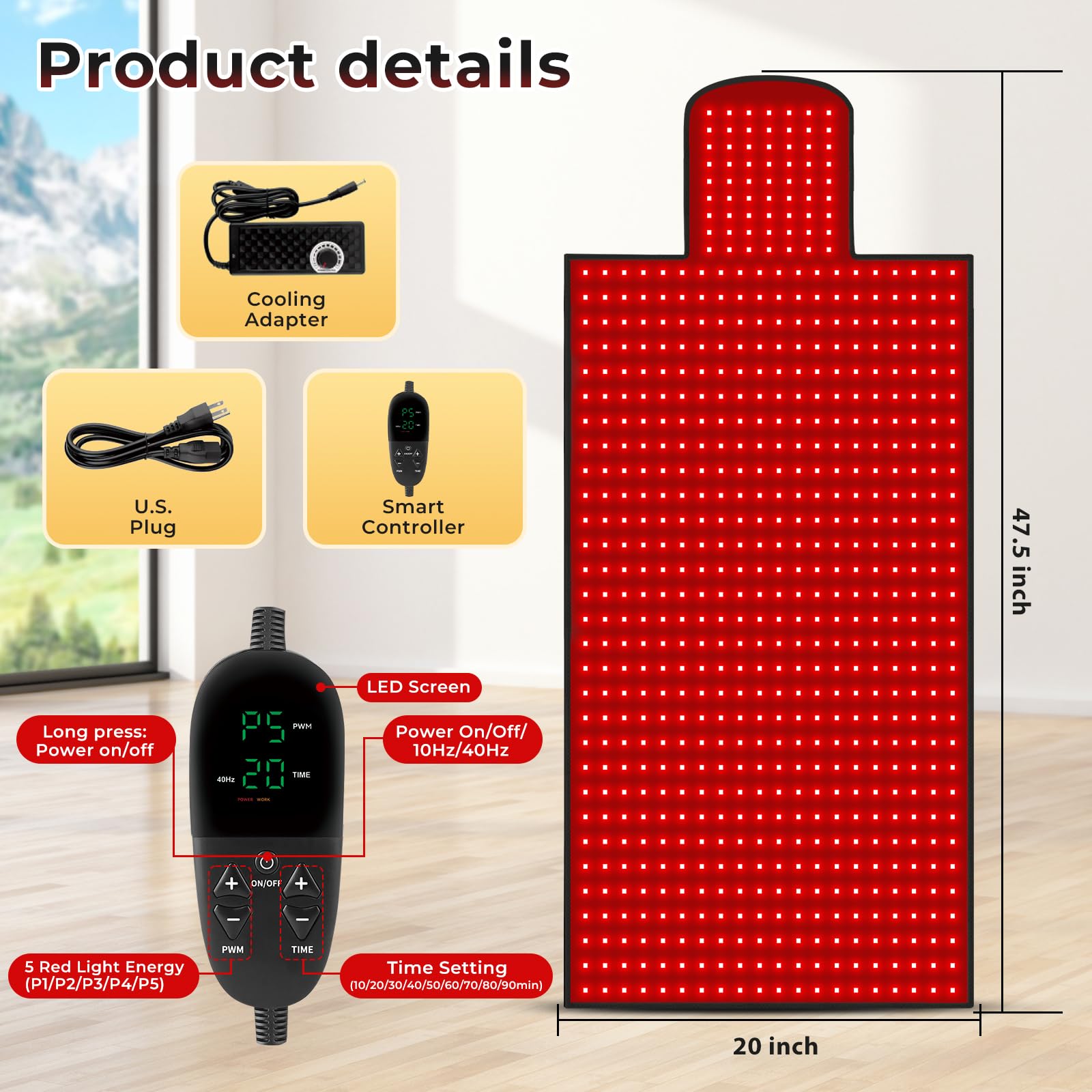 Litduck red light mat premium leather surface for hygienic, spa-like comfort.