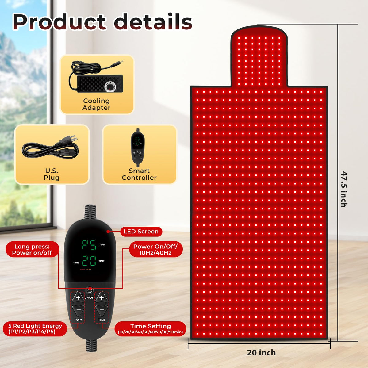 Litduck red light mat premium leather surface for hygienic, spa-like comfort.