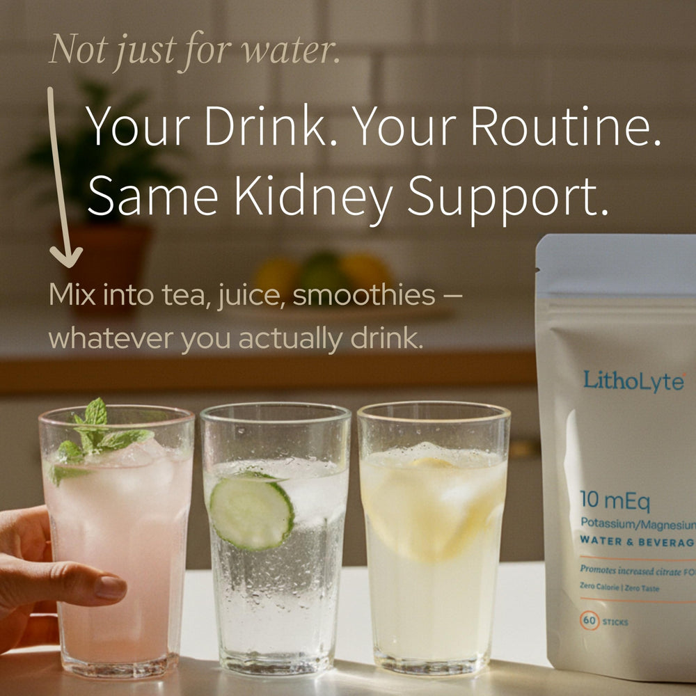 On-the-go LithoLyte pack ready for busy days and hydration.