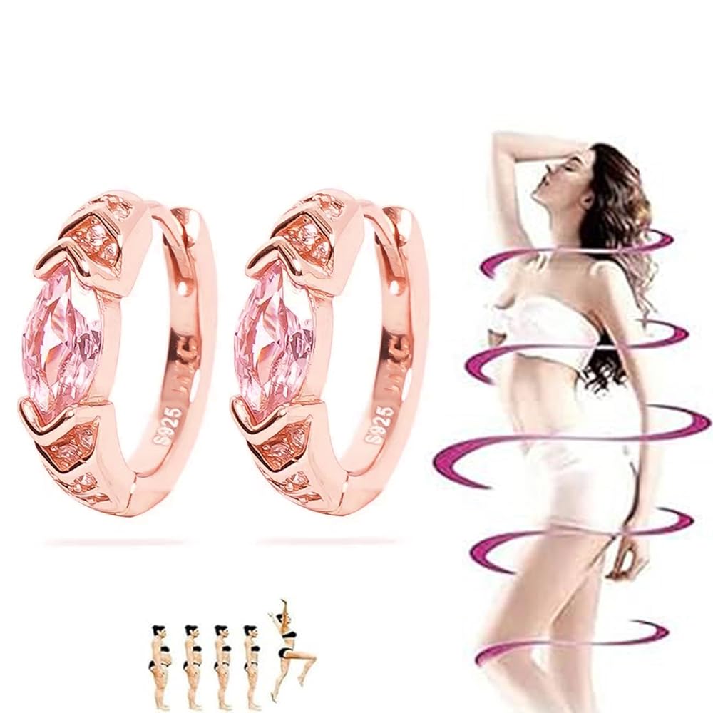 Liu Jun Lymphvity drainage hoop earrings closeup in rose gold for daily wear.