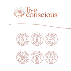 Live Conscious AlphaWave L-Theanine capsules supporting relaxed focus.