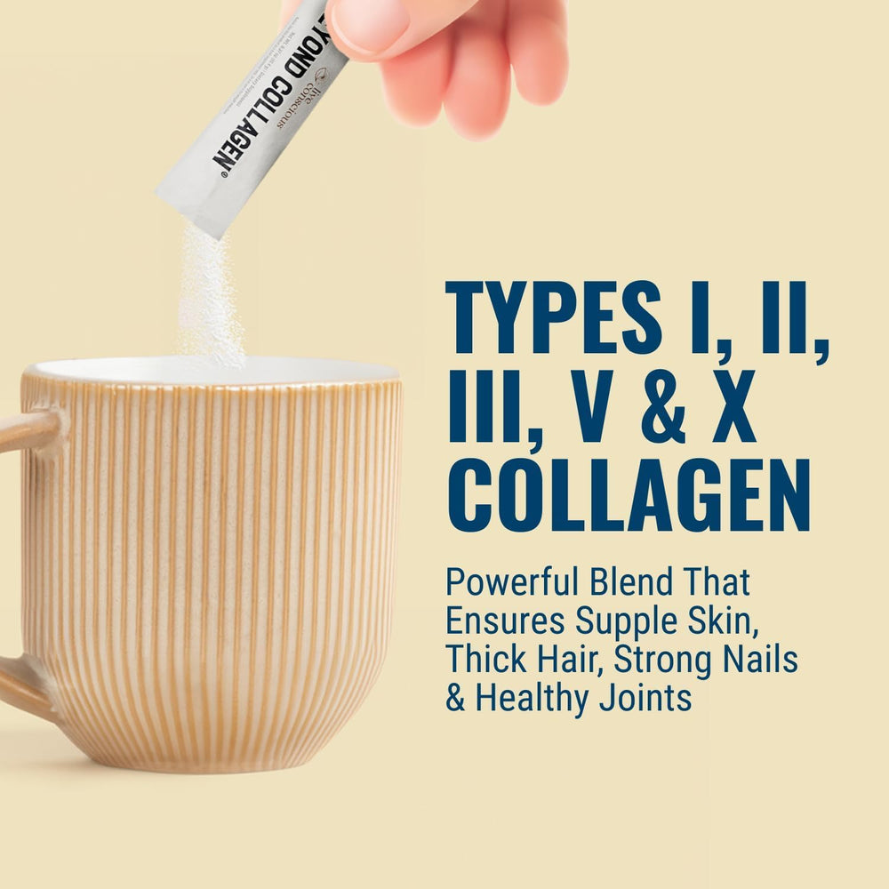 Live Conscious collagen powder blending smoothly in a glass.