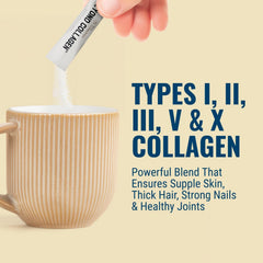 Live Conscious collagen powder blending smoothly in a glass.