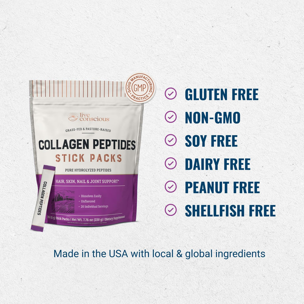 Live Conscious collagen in smoothies for simple daily supplementation.