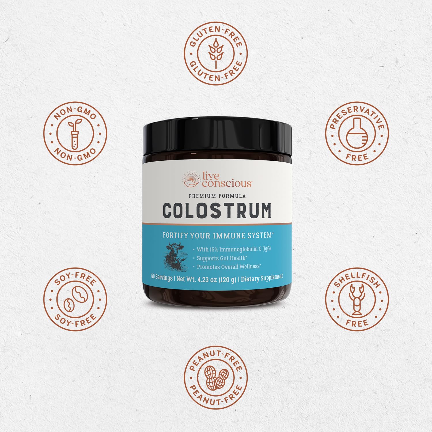 Live Conscious Colostrum IGG immune modulators support balanced immune responses