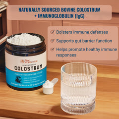 Live Conscious Colostrum powder scoop ready to mix for immune balance