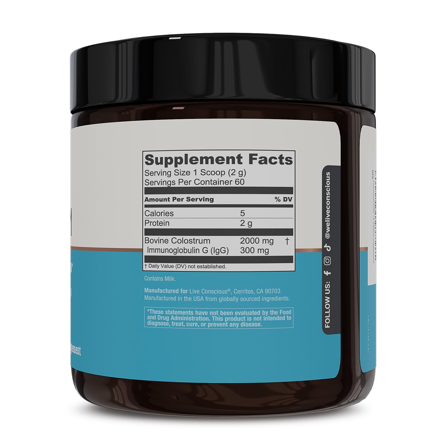 Shaker cup with Live Conscious Colostrum to enjoy on the go