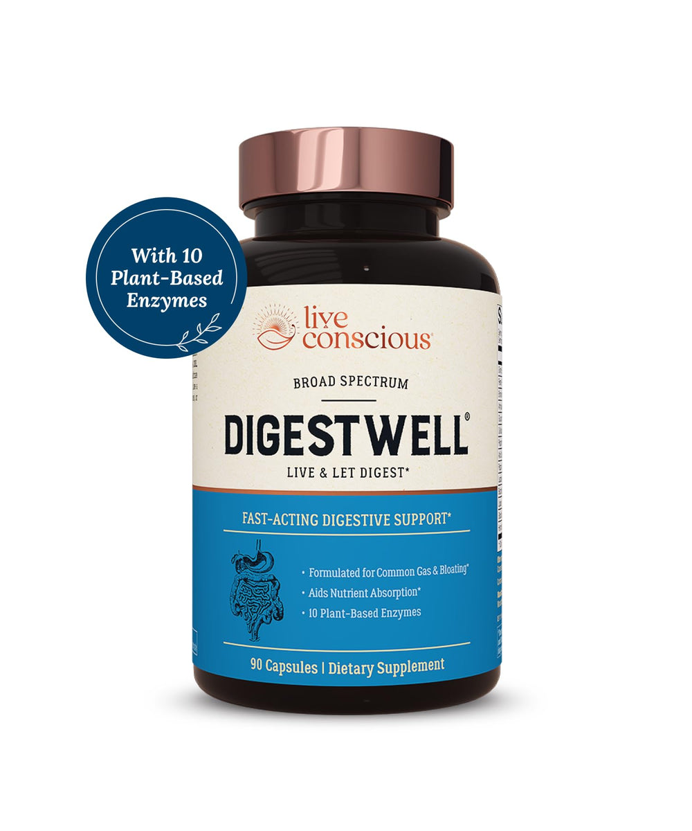 DigestWell capsules ready to take before meals for faster comfort.