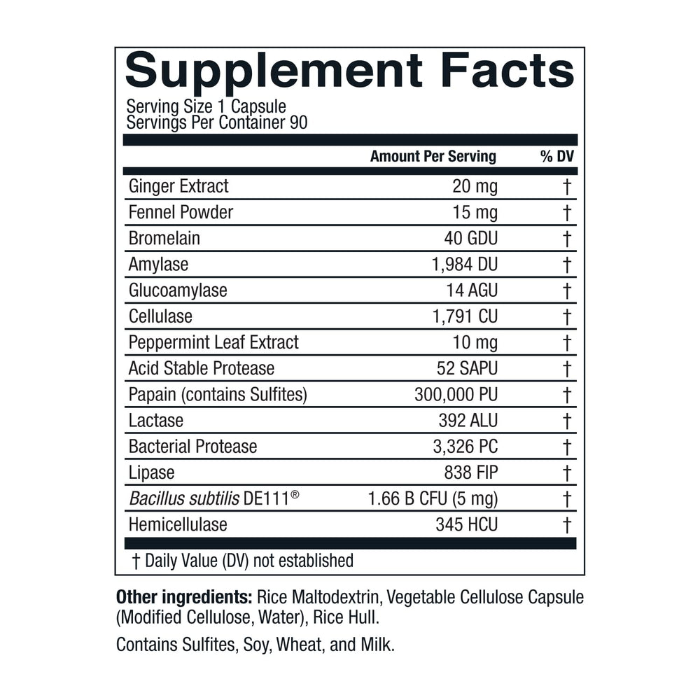 DigestWell label closeup highlights ingredients and 90 capsules.