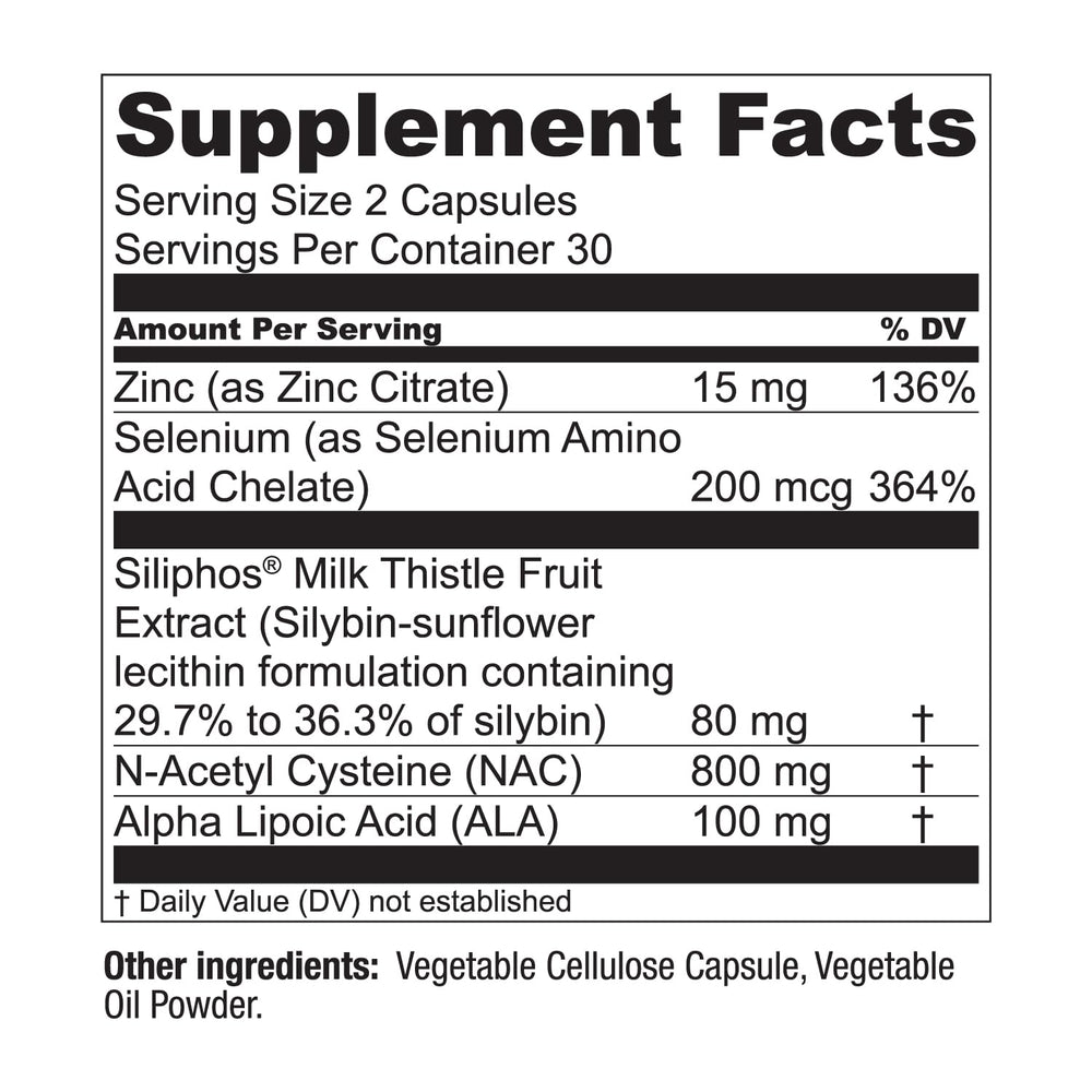 Live Conscious LiverWell capsules highlighting antioxidant ingredients