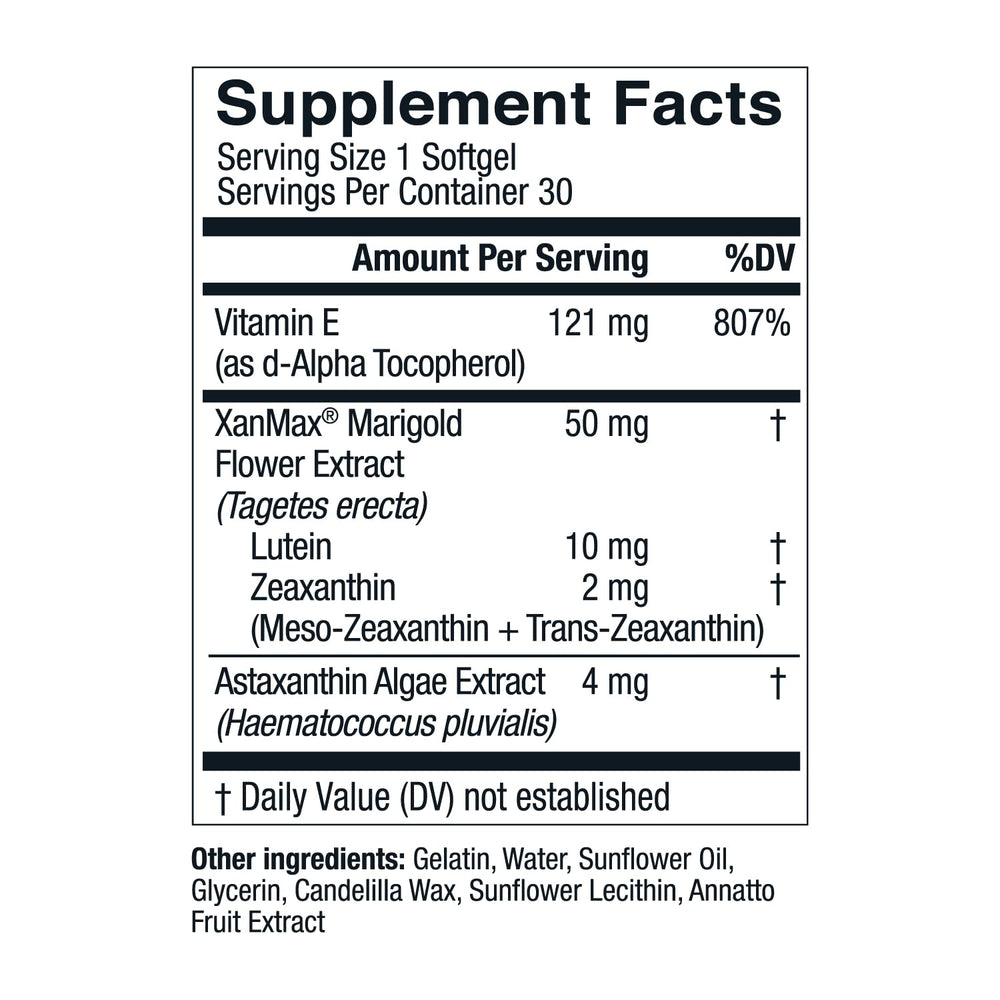 Live Conscious OptiWell bottle and softgels for convenient daily eye care on a desk.