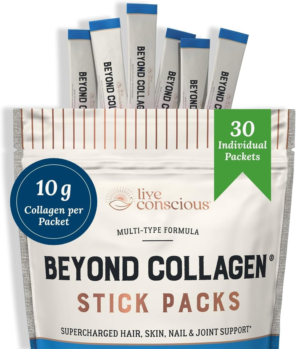 Live Conscious Beyond Collagen highlights skin, hair and nails support visuals.