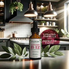 Live Wise Naturals dropper closeup shows clean, precise sublingual administration.