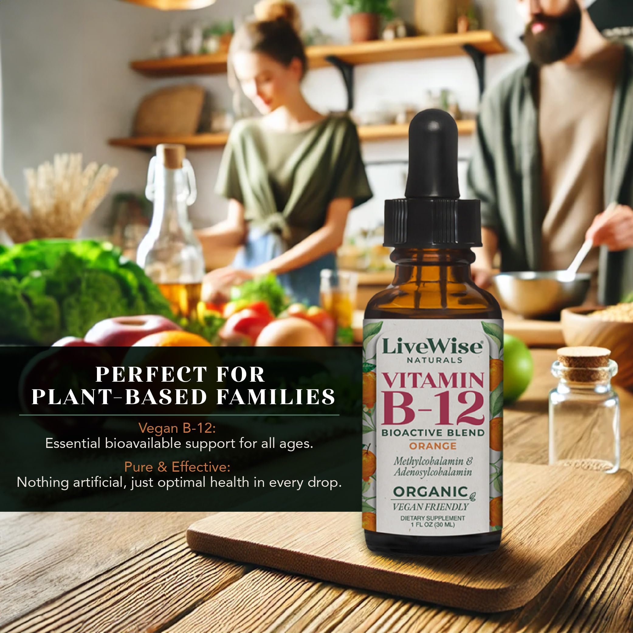 Live Wise Naturals B12 Drops proudly made in the USA and third-party tested.