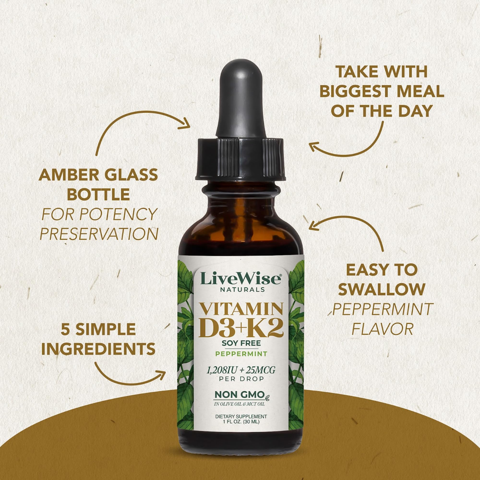 Live Wise Naturals D3K2 drops suitable for all ages, including kids and adults