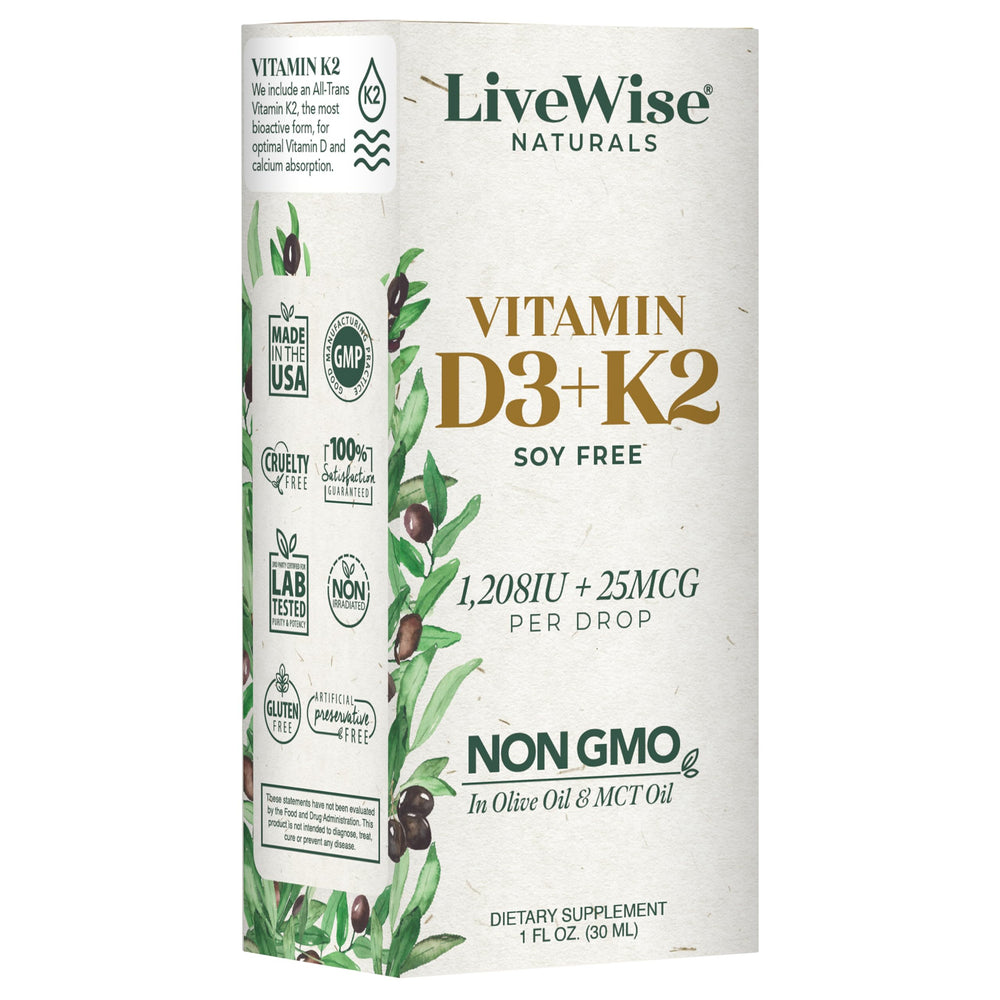 Live Wise Naturals bottle and label convey premium, easy-to-read product information.