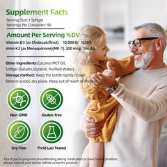 LIVEGIS vitamin D3 K2 softgels bottle side view