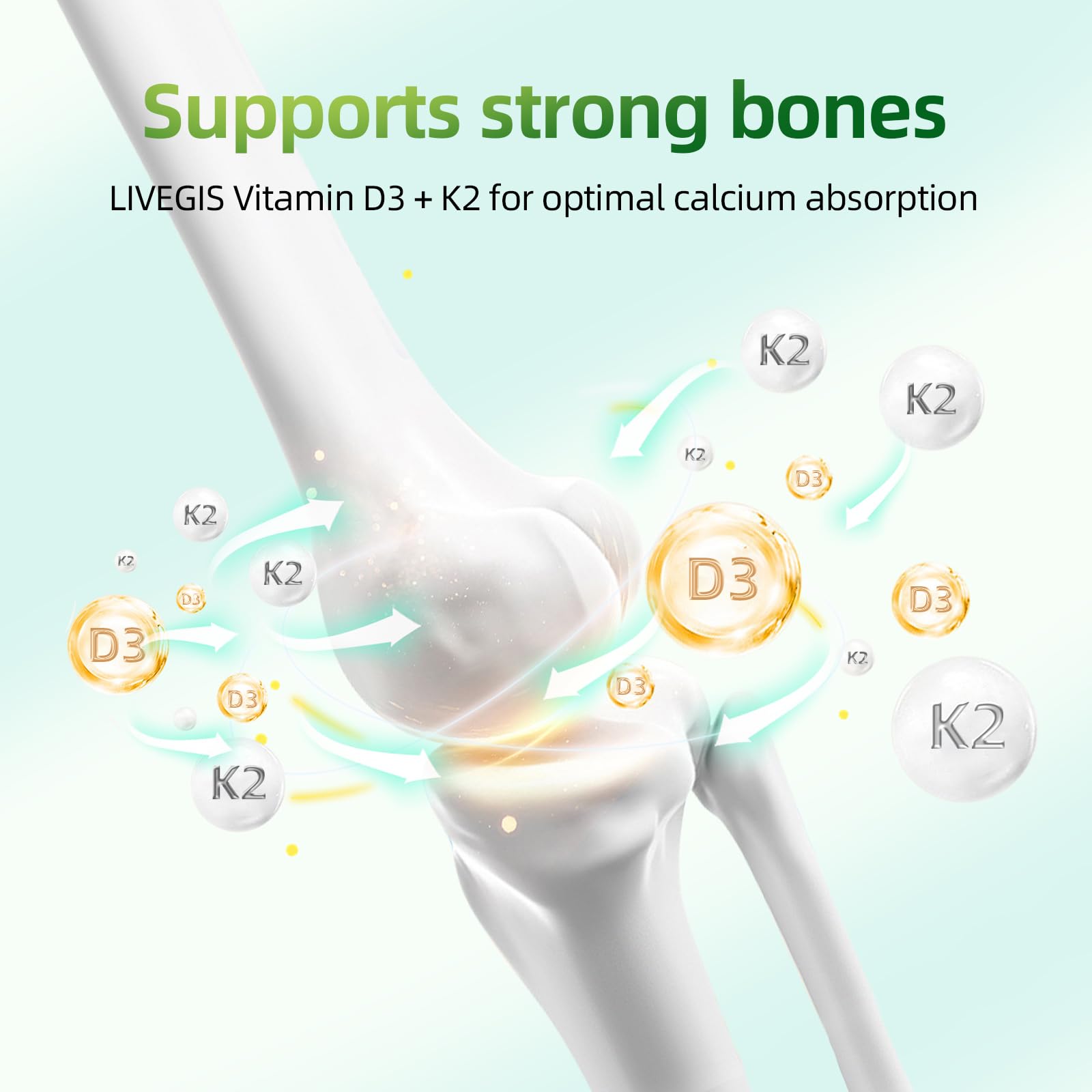 MK-7 K2 200 mcg detail on LIVEGIS softgels