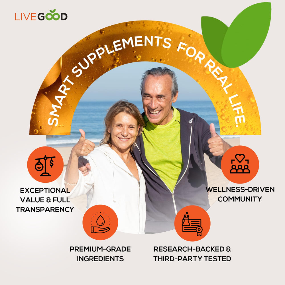 LIVEGOOD Factor 4 pack shot illustrating value and USA-made quality