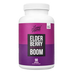 LIVELY VITAMIN CO Elderberry Boom bottle close-up highlighting immune support potential.