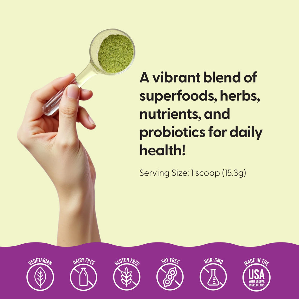 Lively Vitamin Co Lively Greens with Reds label detail highlighting antioxidants for immune and heart support